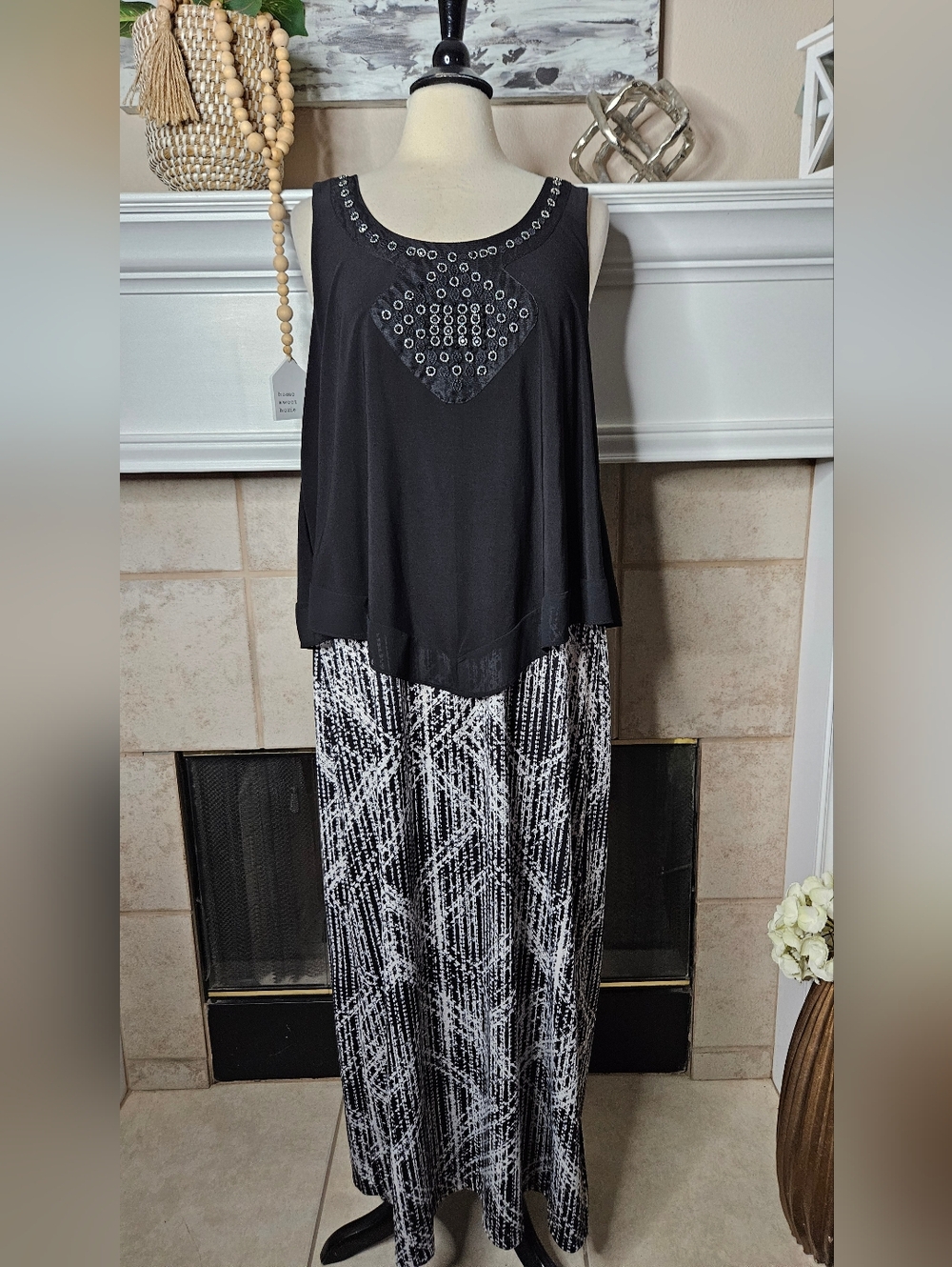 Catherines Maxi Sleeveless Blouson Dress 0X